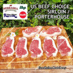 Beef Sirloin America US CHOICE (Striploin / New York Strip / Has Luar) frozen steak cuts 1, 2, 2.5 & 5 cm (price/kg) brand USDA IBP